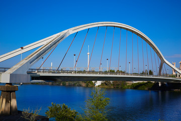 Fototapeta na wymiar Seville Puente de la Barqueta bridge Sevilla