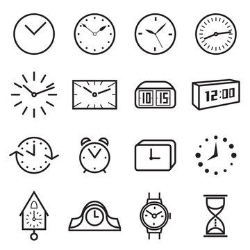 Clock icons. Vector illustration