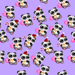cute christmas pandas