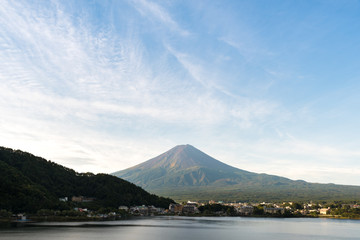 Mt. Fuji in autumn at Lake Kawaguchiko in Yamanashi, Japan