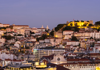Obraz premium Cityscape of Lisbon, Portugal, seen from Miradouro Sao Pedro de