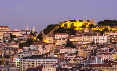 Fototapeta premium Cityscape of Lisbon, Portugal, seen from Miradouro Sao Pedro de