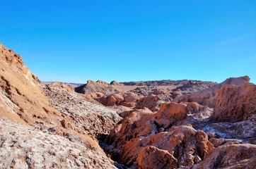 Fototapeta premium Panoramic view of the Moon Valley or Valle de la Luna close to San Pedro de Atacama in Chile, South America