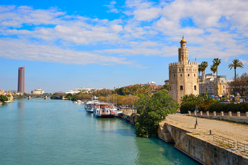 Seville Torre del Oro tower in Sevilla Spain