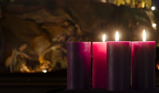 Advent Candles and Creche Week 3
