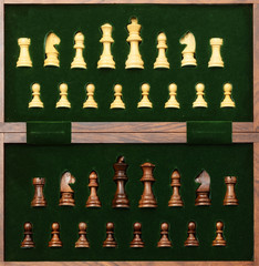 Chess pieces on chessboard