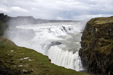 Beautiful big Gullfoss waterfall in Iceland 4
