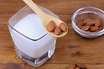 Almond milk. Healthy eating, substitute for dairy intolerant people