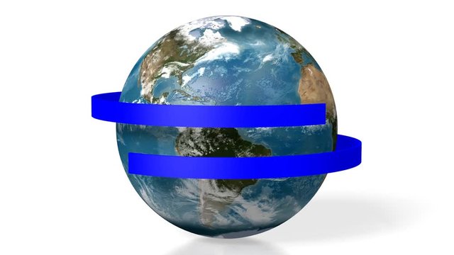 3D animation/ 3D rendering - Earth with all continents (Europe, Asia, Africa, South America, North America, Australia), arrows.