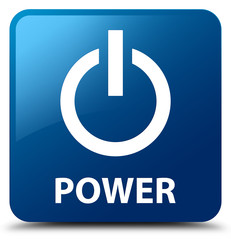 Power blue square button