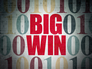 Finance concept: Big Win on Digital Data Paper background