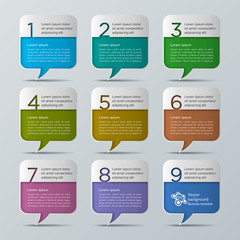 Obraz premium Infographics Web Banner & Label Design, Speech Balloon
