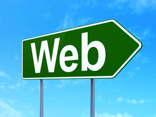 Web design concept: Web on road sign background
