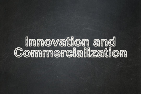 Science concept: Innovation And Commercialization on chalkboard background