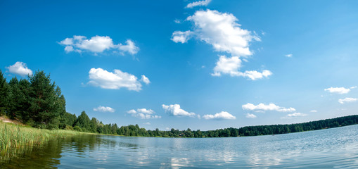 Panorama of the lake of the summer