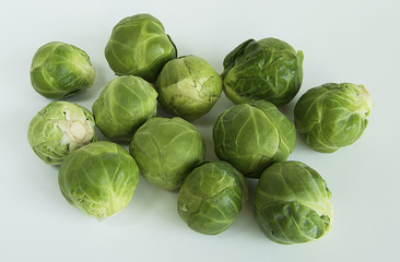 Brussel sprouts on white background