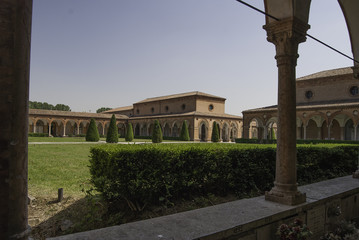 Fototapeta na wymiar Church and Monastery outside Ferrarra Italy