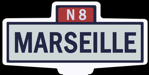 MARSEILLE - Ancien panneau entrée agglomération