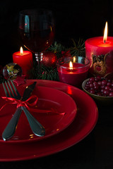 Christmas Table Setting. Low key