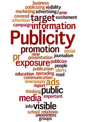 Publicity, word cloud concept