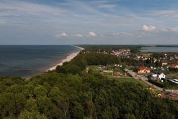 Baltic seaside in Poland, a view on the small village from above