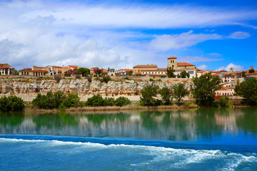 Zamora skyline by Duero river of Spain