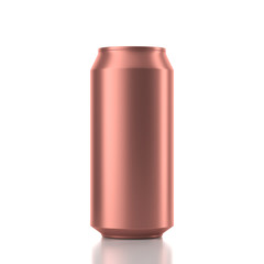 Aluminum Can Mockup in copper color. 3d rendering