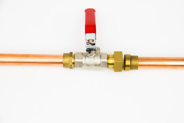 The ball valve and copper pipe
