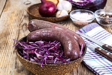 Black Pudding Kaszanka with Sauerkraut