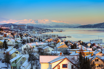 Sunrise over the city of Tromso
