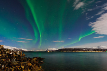 Fototapeta na wymiar The polar lights in Norway,Tromso 