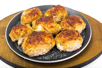 Homemade meat patties, baked in the oven