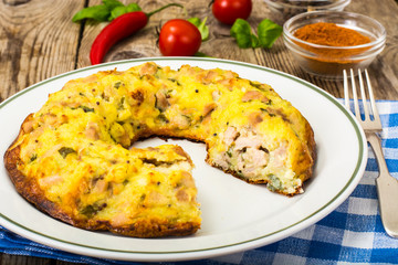 Snack cake with meat and cheese