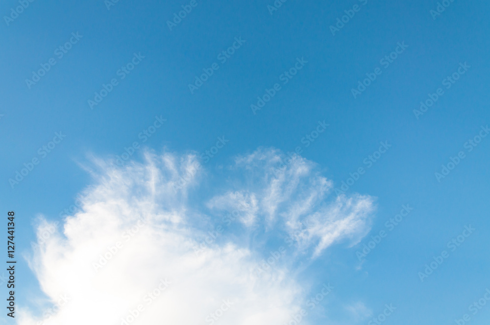 Wall mural blue sky with cloud with background daylight, natural sky composition, element of design ,cloudy blu