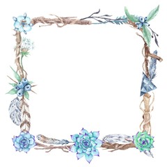 Watercolor Boho Frame