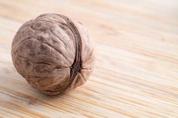 Macro view on walnut close-up