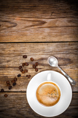 Cup of Coffee in Retro Vintage Rustic Style