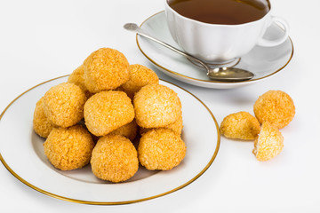 Delicate crumbly coconut biscuits