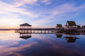Fototapeta premium Sunset,Bueng Si Fai Phichit.