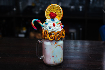 sweet milk shake with cream