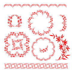 The Chinese traditional paper-cut art floral ornament