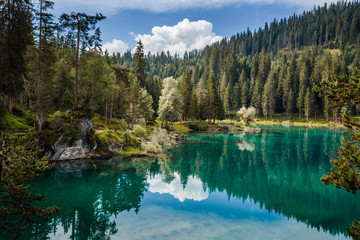 Caumasee lake near Flims in Grisons, Switzerland
