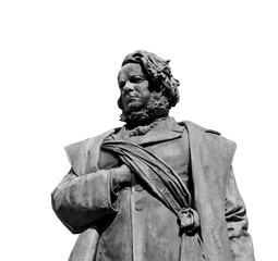 Daniele Manin monument in Venice B/W (on white background)