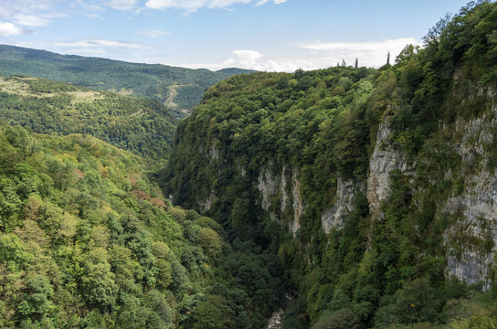 View from viewpoint on Okatse Canyon near Kutaisi, Georgia, Europe