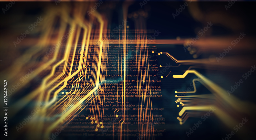 Poster Technology background/Technology background of the abstract computer motherboard, can be used in the description of technological processes, science. Can be used as digital dynamic wallpaper.