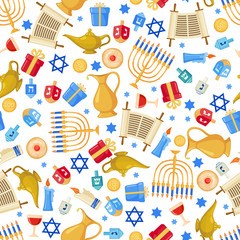 Hanukkah seamless pattern.