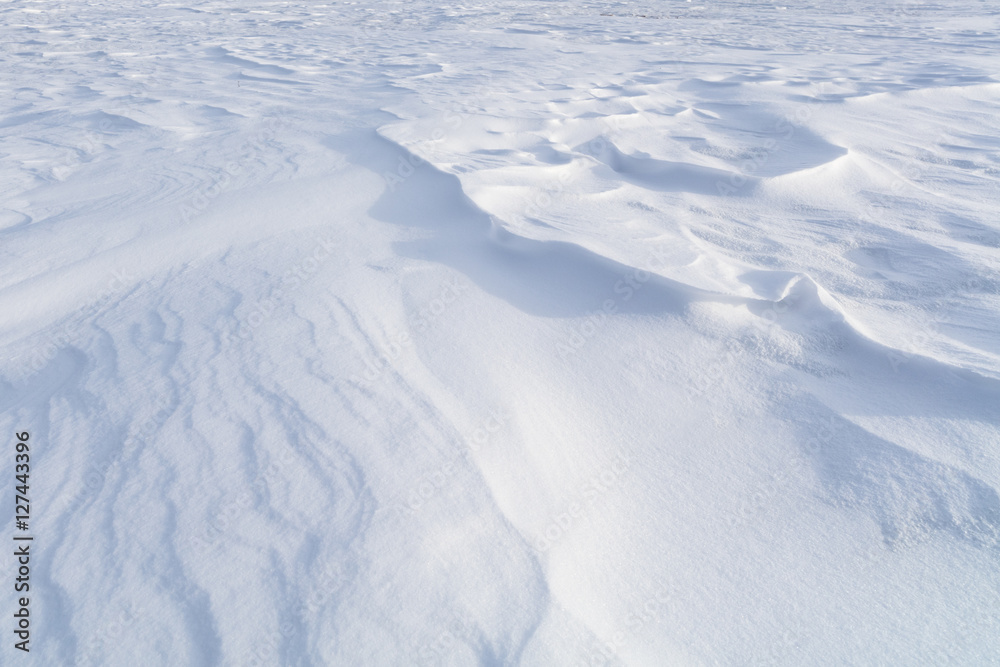 Poster High angle view of snow texture, background with copy space