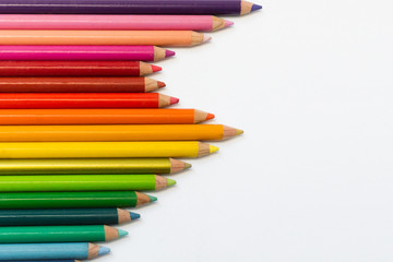 Lápices de colores vista lateral izquierda