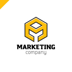 Letter M cube logo icon design template elements