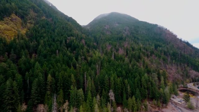 A 360 degree drone view of Lake Cushman within the Olympic Mountains System, Washington State.